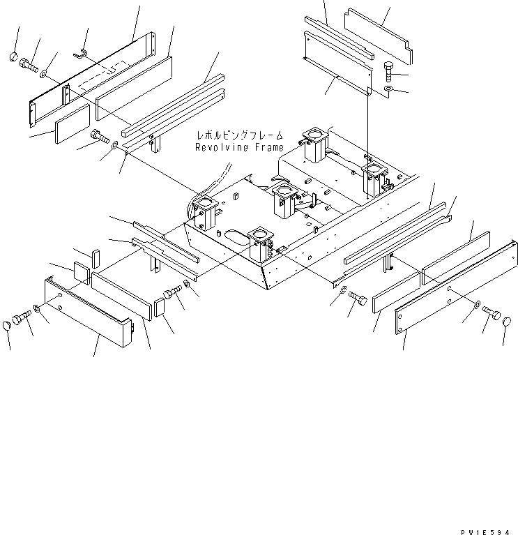 Komatsu parts book diagram for PC1250SP-8 S/N 30001-30157 (ecot3, For SP): CAB COVER (FOR LOW CAB)(#30001-)