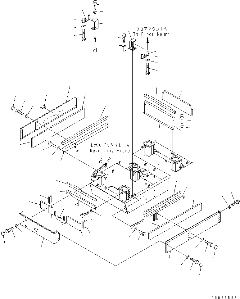 Komatsu parts book diagram for PC1250SP-8 S/N 30001-30157 (ecot3, For SP): CAB COVER (FOR LOW CAB AND LOW WIPER) (WITH FRONT GUARD)(#30068-)