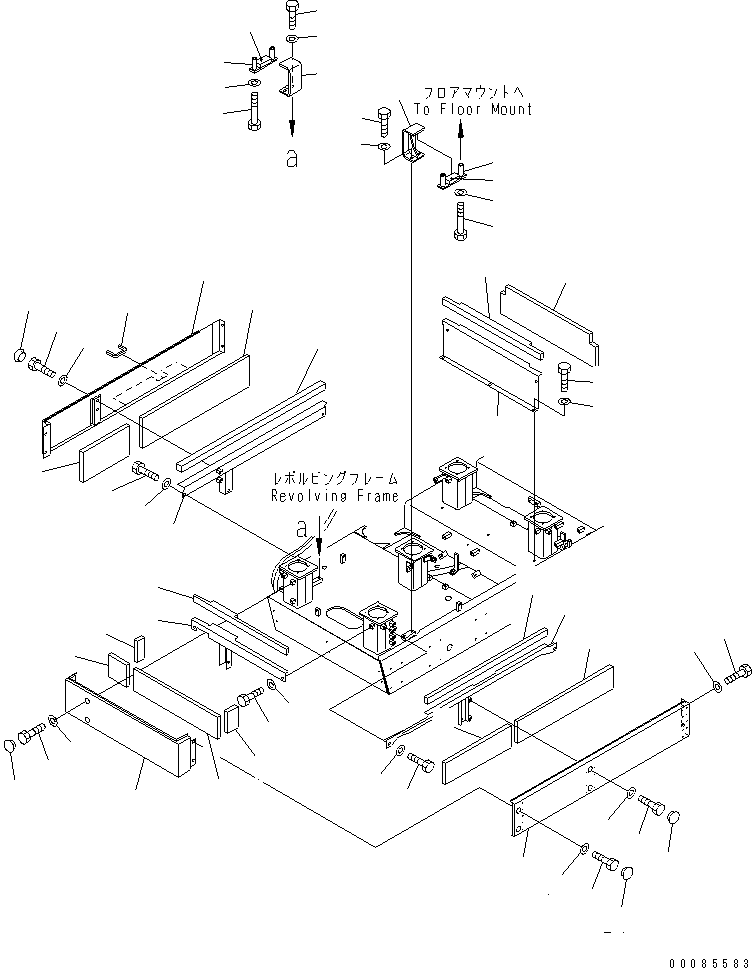 Komatsu parts book diagram for PC1250SP-8 S/N 30001-30157 (ecot3, For SP): CAB COVER (FOR LOW CAB) (WITH FRONT GUARD)(#30068-)