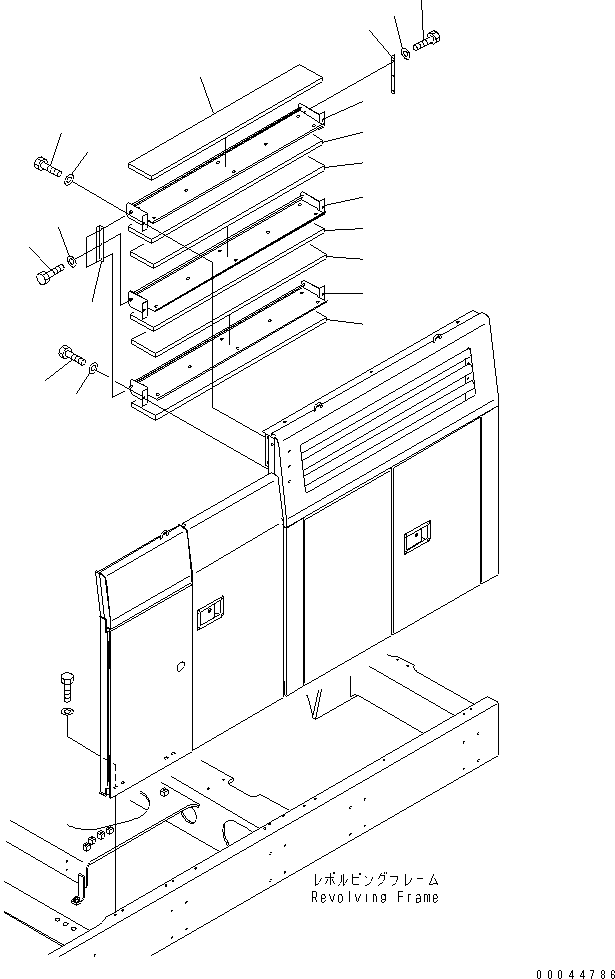 Komatsu parts book diagram for PC1250SP-8 S/N 30001-30157 (ecot3, For SP): LEFT SIDE COVER (BLADE) (FOR EU)(#30001-)