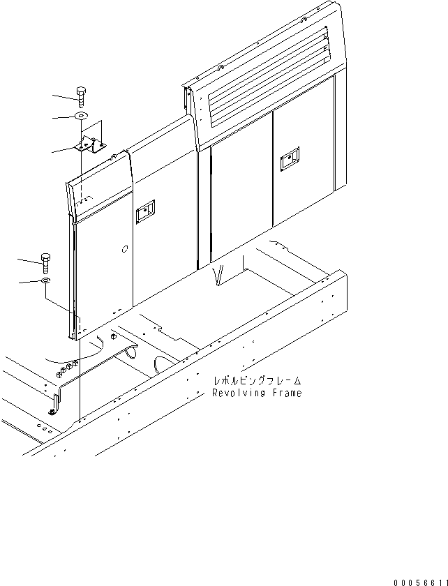 Komatsu parts book diagram for PC1250SP-8 S/N 30001-30157 (ecot3, For SP): LEFT SIDE COVER(#30001-)
