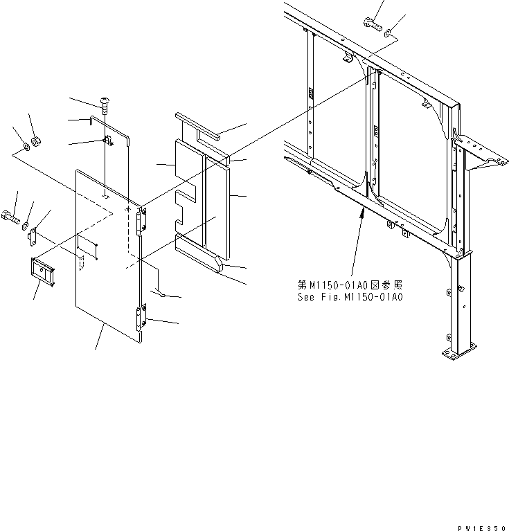 Komatsu parts book diagram for PC1250SP-8 S/N 30001-30157 (ecot3, For SP): PARTITION (MACHINE CAB) (COVER) (2/5)(#30001-)