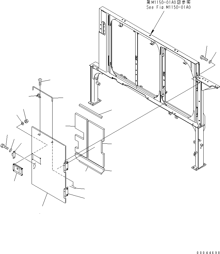 Komatsu parts book diagram for PC1250SP-8 S/N 30001-30157 (ecot3, For SP): PARTITION (MACHINE CAB) (COVER) (3/5)(#30001-)