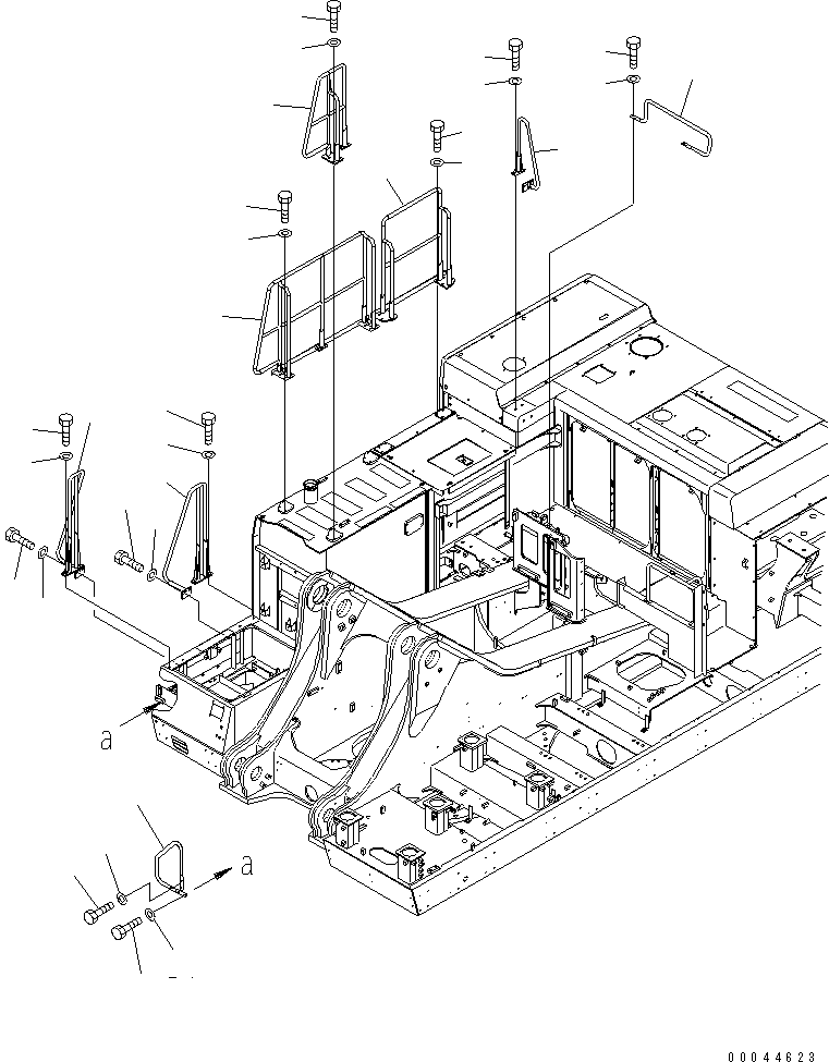 Komatsu parts book diagram for PC1250SP-8 S/N 30001-30157 (ecot3, For SP): HANDRAIL(#30001-)