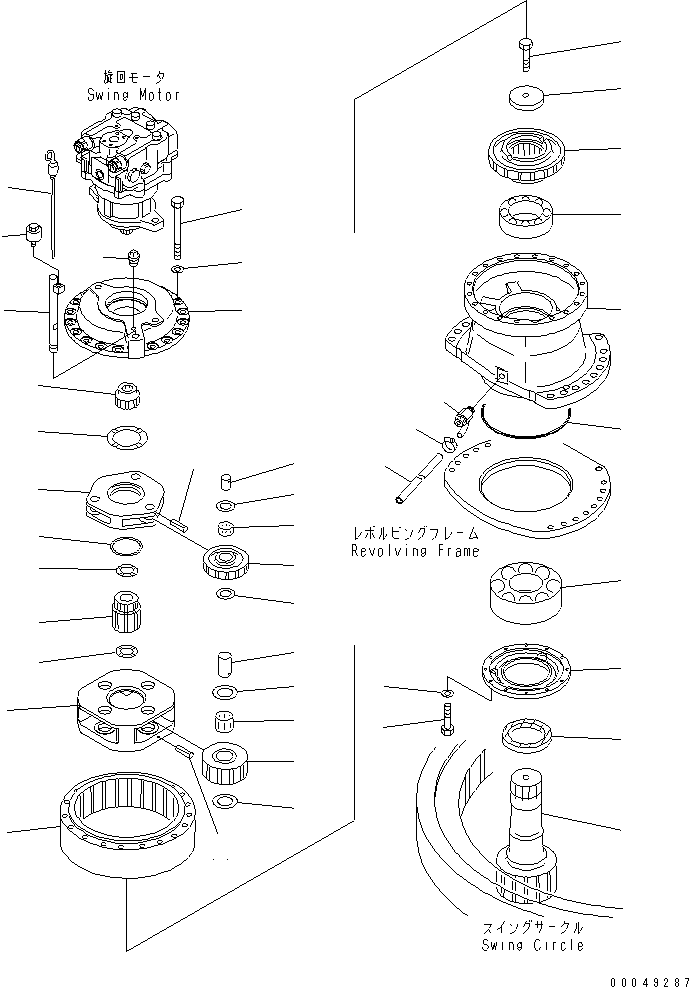 Komatsu parts book diagram for PC1250SP-8 S/N 30001-30157 (ecot3, For SP): SWING MACHINERY (FRONT)(#30001-30051)