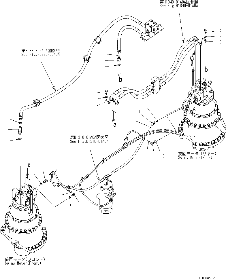 Komatsu parts book diagram for PC1250SP-8 S/N 30001-30157 (ecot3, For SP): SWING MOTOR ELBOW GROUP(#30052-)