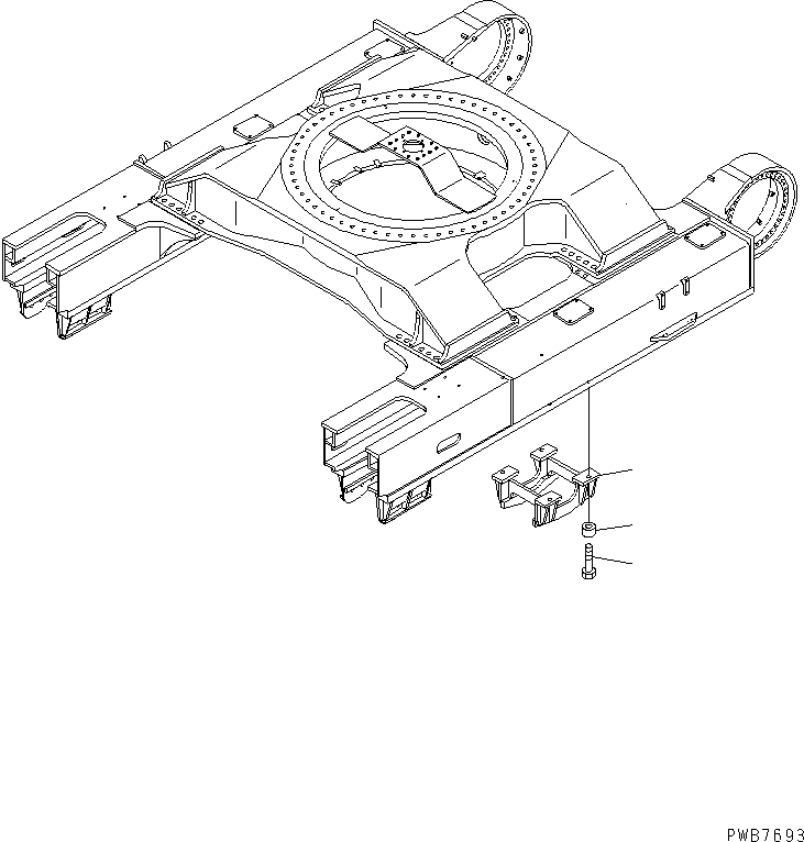 Komatsu parts book diagram for PC1250SP-8 S/N 30001-30157 (ecot3, For SP): TRACK FRAME (ROLLER GUARD) (L.H.)(#30001-)