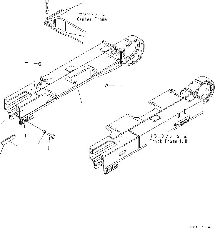 Komatsu parts book diagram for PC1250SP-8 S/N 30001-30157 (ecot3, For SP): TRACK FRAME (R.H.)(#30001-)