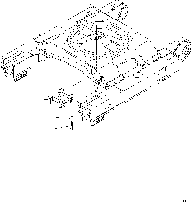 Komatsu parts book diagram for PC1250SP-8 S/N 30001-30157 (ecot3, For SP): TRACK FRAME (FINAL ROLLER GUARD) (R.H.)(#30001-)