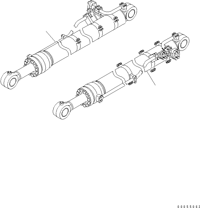 Komatsu parts book diagram for PC1250SP-8 S/N 30001-30157 (ecot3, For SP): BUCKET CYLINDER (FOR BACKHOE) (FOR 3.4M ARM) (SE)(#30015-)