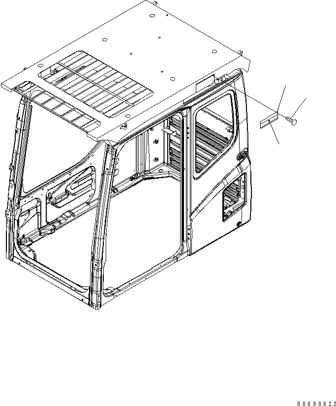 Komatsu parts book diagram for PC1250SP-8 S/N 30001-30157 (ecot3, For SP): CAUTION PLATE (FOR LV2 GUARD) (TOP GUARD) (FRENCH)(#30001-)