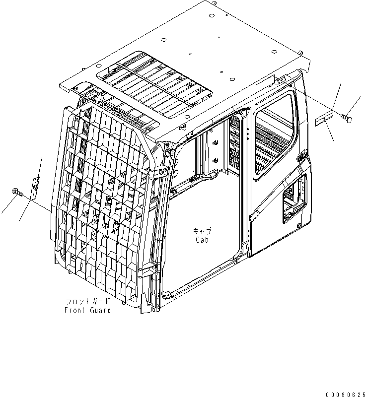 Komatsu parts book diagram for PC1250SP-8 S/N 30001-30157 (ecot3, For SP): CAUTION PLATE (FOR LV2 GUARD) (FRONT FULL GUARD AND TOP GUARD) (TURKISH)(#30001-)