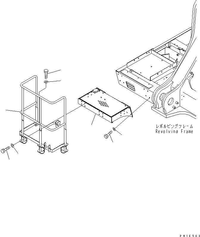 Komatsu parts book diagram for PC1250SP-8 S/N 30001-30157 (ecot3, For SP): RIGHT SIDE STEP(#30001-)