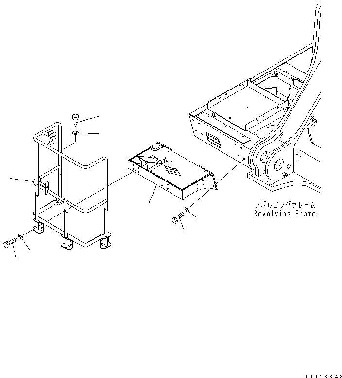 Komatsu parts book diagram for PC1250SP-8 S/N 30001-30157 (ecot3, For SP): RIGHT SIDE STEP (AUTO GREASE)(#30001-)
