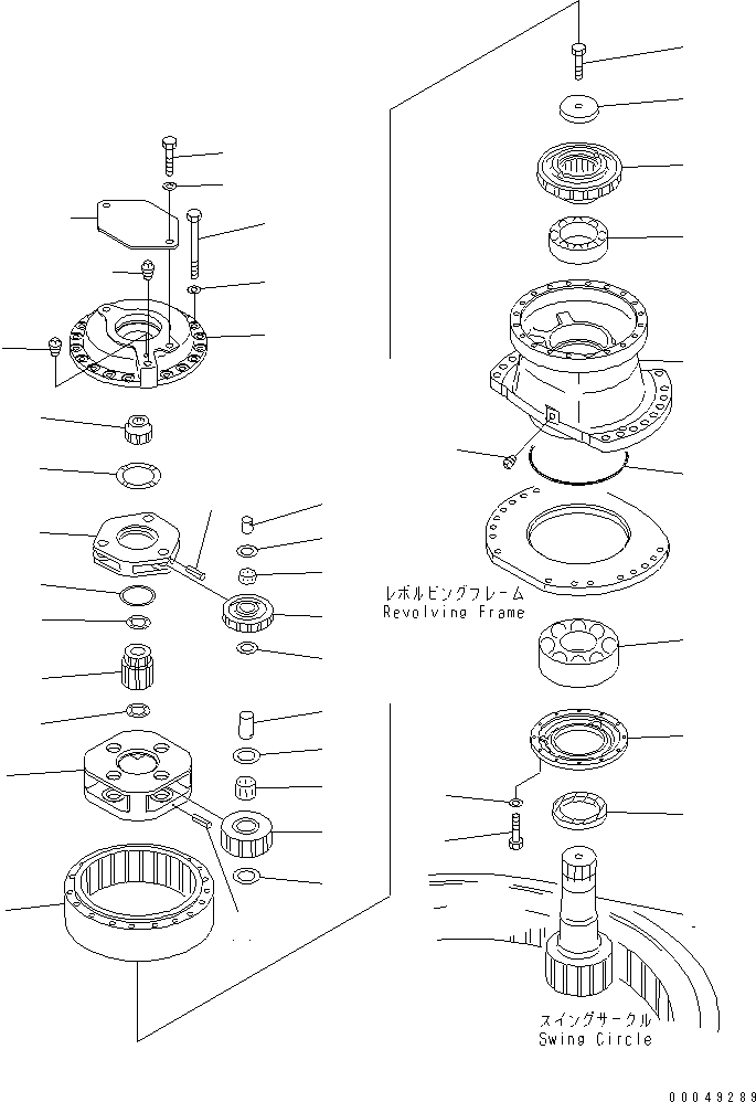 Komatsu parts book diagram for PC1250SP-8 S/N 30001-30157 (ecot3, For SP): SWING MACHINERY ASS'Y (SUPPLY ONLY)(#30001-30051)