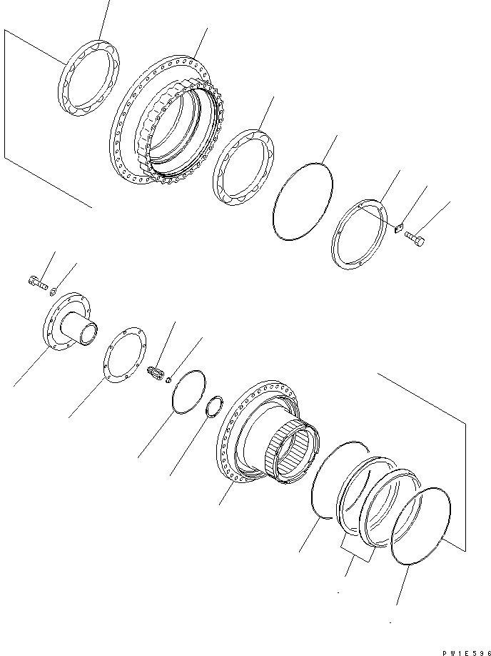 Komatsu parts book diagram for PC1250SP-8 S/N 30001-30157 (ecot3, For SP): FINAL DRIVE (SHAFT AND HUB) (SUPPLY ONLY)(#30001-)