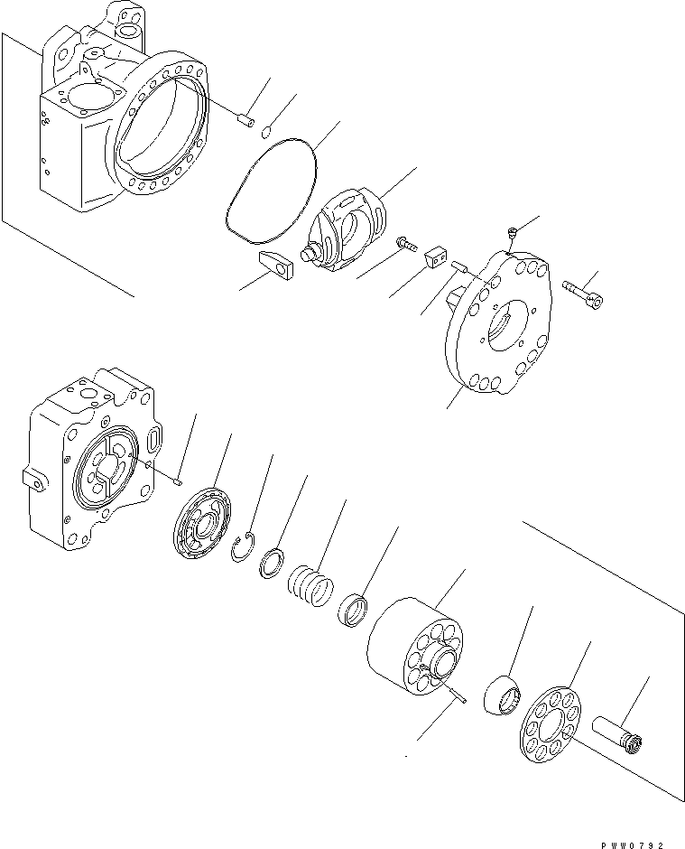 Komatsu parts book diagram for PC1250SP-8 S/N 30001-30157 (ecot3, For SP): MAIN PUMP (5/11) (N0.2 PUMP)(#30001-)