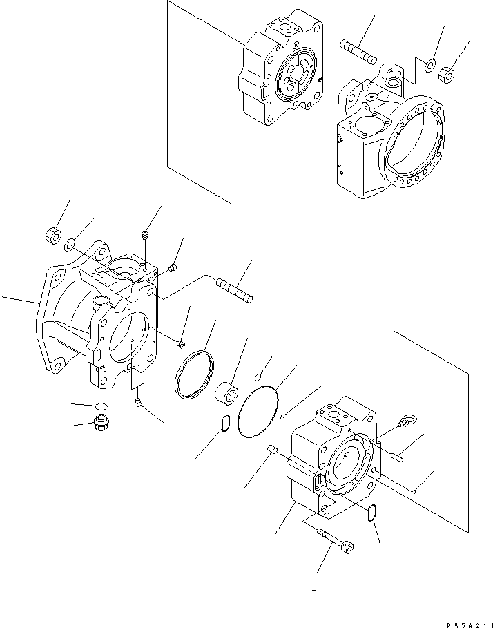 Komatsu parts book diagram for PC1250SP-8 S/N 30001-30157 (ecot3, For SP): MAIN PUMP (1/11) (N0.2 PUMP)(#30001-)