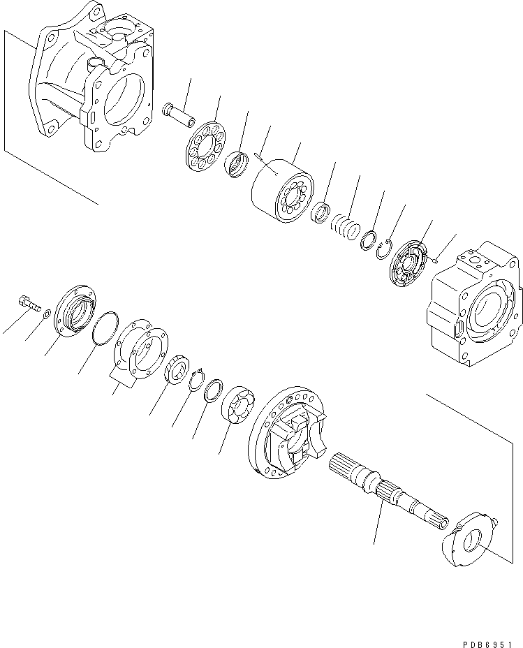 Komatsu parts book diagram for PC1250SP-8 S/N 30001-30157 (ecot3, For SP): MAIN PUMP (2/11) (N0.2 PUMP)(#30001-)