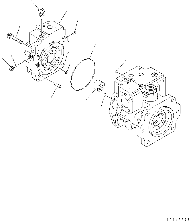 Komatsu parts book diagram for PC1250SP-8 S/N 30001-30157 (ecot3, For SP): GEAR PUMP (2/7)(#30001-)