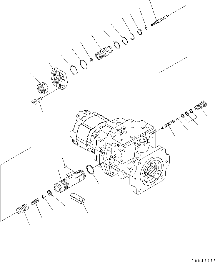 Komatsu parts book diagram for PC1250SP-8 S/N 30001-30157 (ecot3, For SP): GEAR PUMP (4/7)(#30001-)