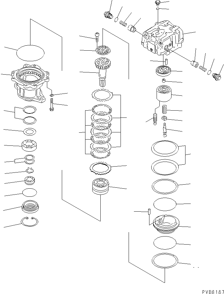 Komatsu parts book diagram for PC1250SP-8 S/N 30001-30157 (ecot3, For SP): SWING MOTOR (1/2)(#30001-30051)