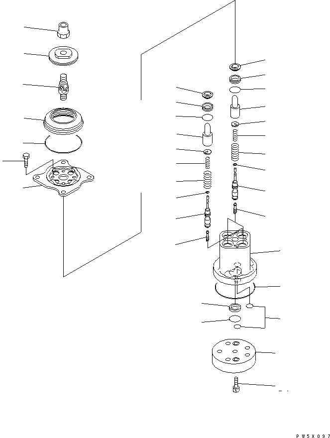 Komatsu parts book diagram for PC1250SP-8 S/N 30001-30157 (ecot3, For SP): PPC VALVE (FOR WORK EQUIPMENT)(#30001-)