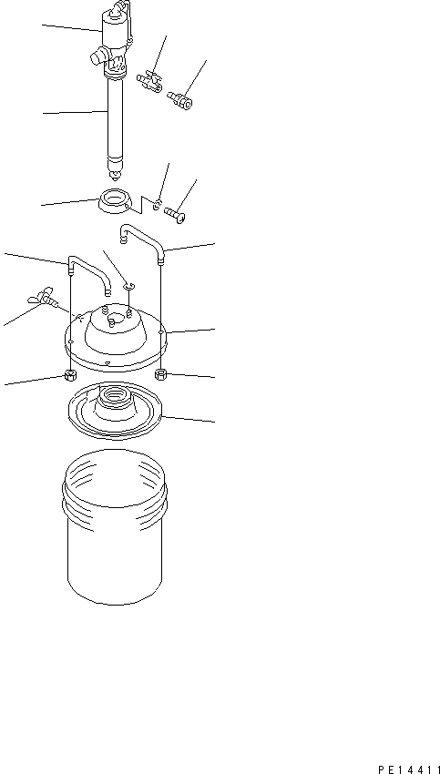 Komatsu parts book diagram for PC1250SP-8 S/N 30001-30157 (ecot3, For SP): GREASE PUMP (PUMP ASS'Y)(#30001-)