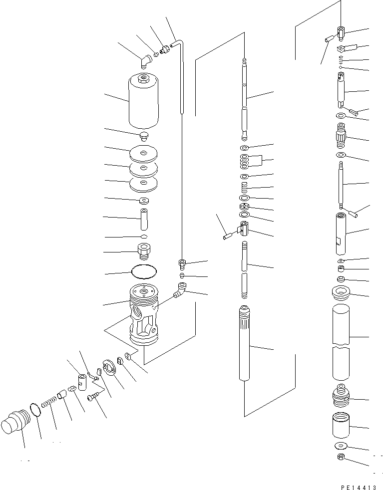 Komatsu parts book diagram for PC1250SP-8 S/N 30001-30157 (ecot3, For SP): GREASE PUMP (PUMP SUB ASS'Y)(#30001-)