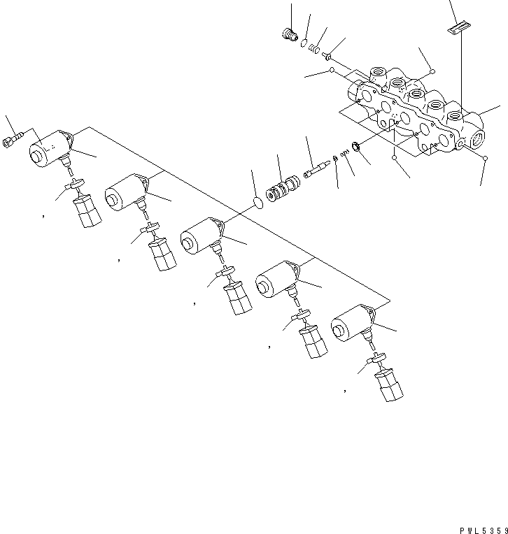 Komatsu parts book diagram for PC1250SP-8 S/N 30001-30157 (ecot3, For SP): SOLENOID VALVE (INNER PARTS)(#30001-)