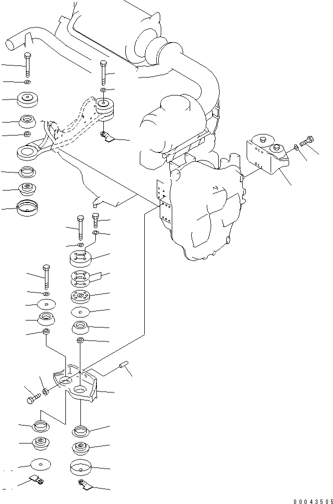Excavators Komatsu / PC1250-8R S/N 35001-35200 (EGR-LESS)(pc12504c) / ENGINE MOUNT(#35001-)(030010 : B0100-01A0)