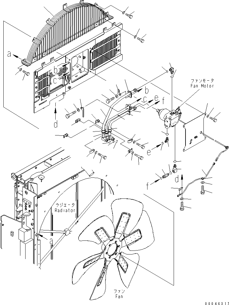 Excavators Komatsu / PC1250-8R S/N 35001-35200 (EGR-LESS)(pc12504c) / COOLING (FAN MOUNT) (FAN MOTOR PIPING)(#35001-)(060060 : C0100-06A0)