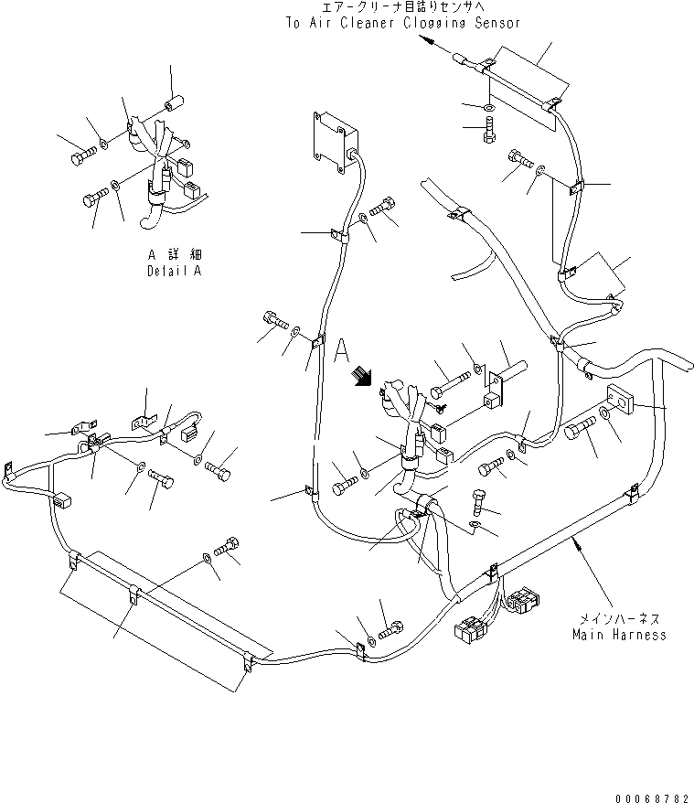 Excavators Komatsu / PC1250-8R S/N 35001-35200 (EGR-LESS)(pc12504c) / WIRING (MAIN HARNESS) (CLIP) (REAR DECK)(#35010-)(120080 : E0200-04A0A)