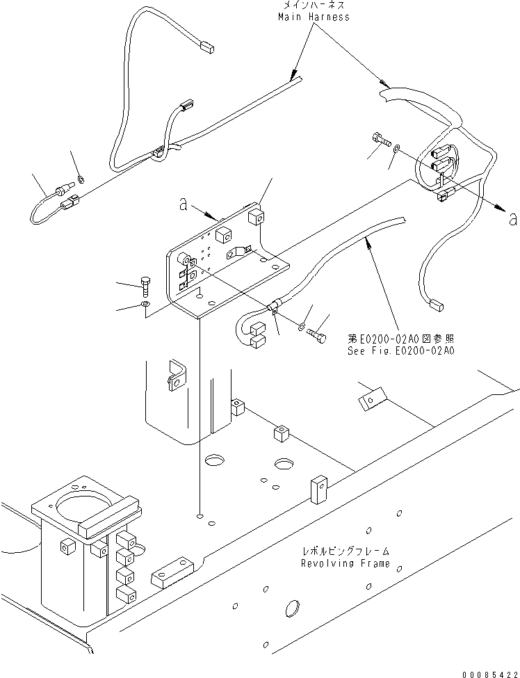 Excavators Komatsu / PC1250-8R S/N 35001-35200 (EGR-LESS)(pc12504c) / WIRING (VHMS SENSOR HARNESS) (BRACKET)(#35001-)(120140 : E0200-09A0)