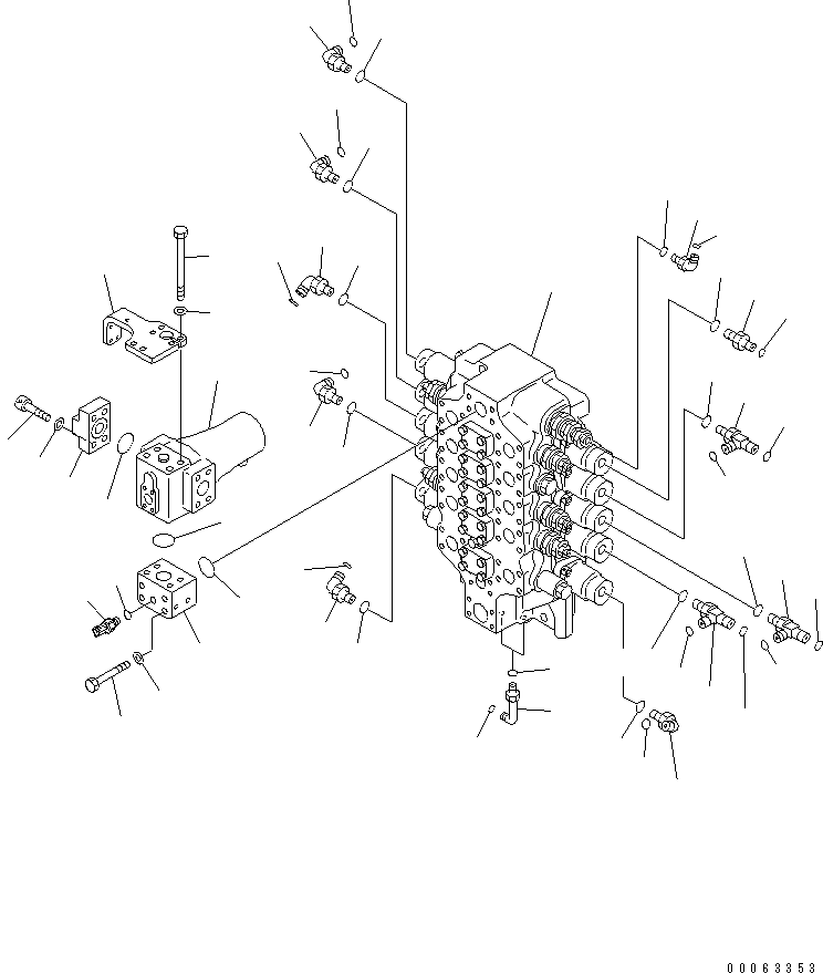 Excavators Komatsu / PC1250-8R S/N 35001-35200 (EGR-LESS)(pc12504c) / MAIN VALVE (NO.1 VALVE AND JOINT PARTS) (FOR LOADER)(#35017-)(180120 : H0120-01A1A)