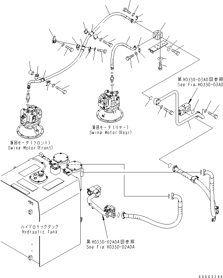 Excavators Komatsu / PC1250-8R S/N 35001-35200 (EGR-LESS)(pc12504c) / RETURN LINE (SWING SUCTION) (1/2)(#35017-)(180450 : H0330-05A0A)