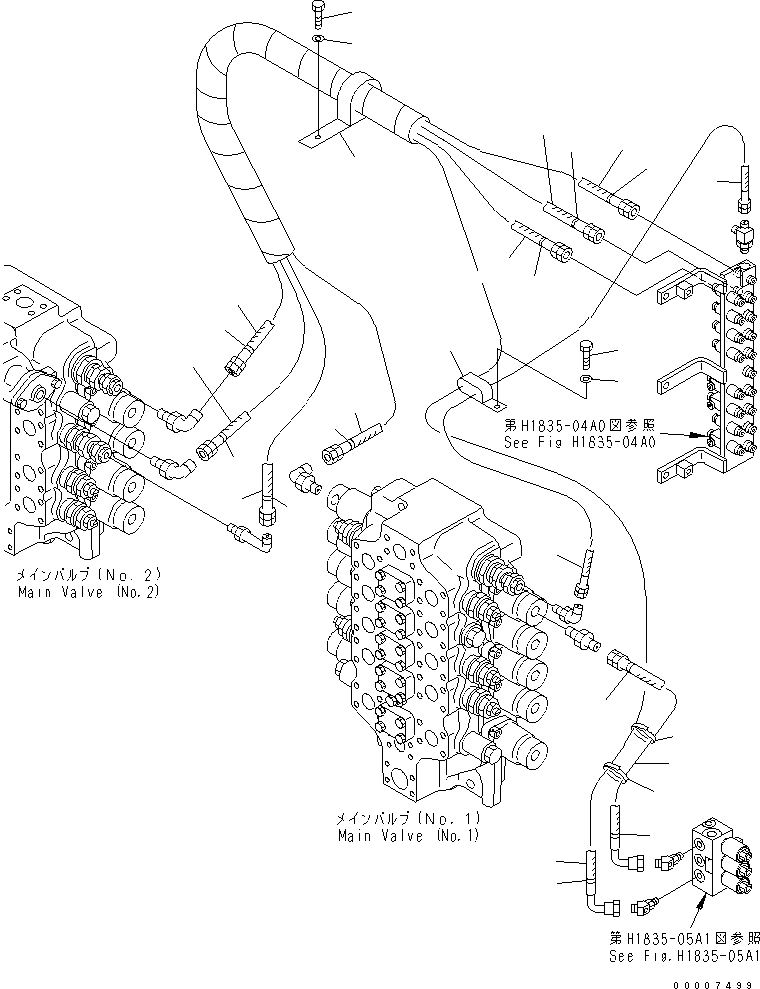 Excavators Komatsu / PC1250-8R S/N 35001-35200 (EGR-LESS)(pc12504c) / PPC HEAVY LIFT LINE (FOR LOADER)(#35001-)(180980 : H1850-01A1)