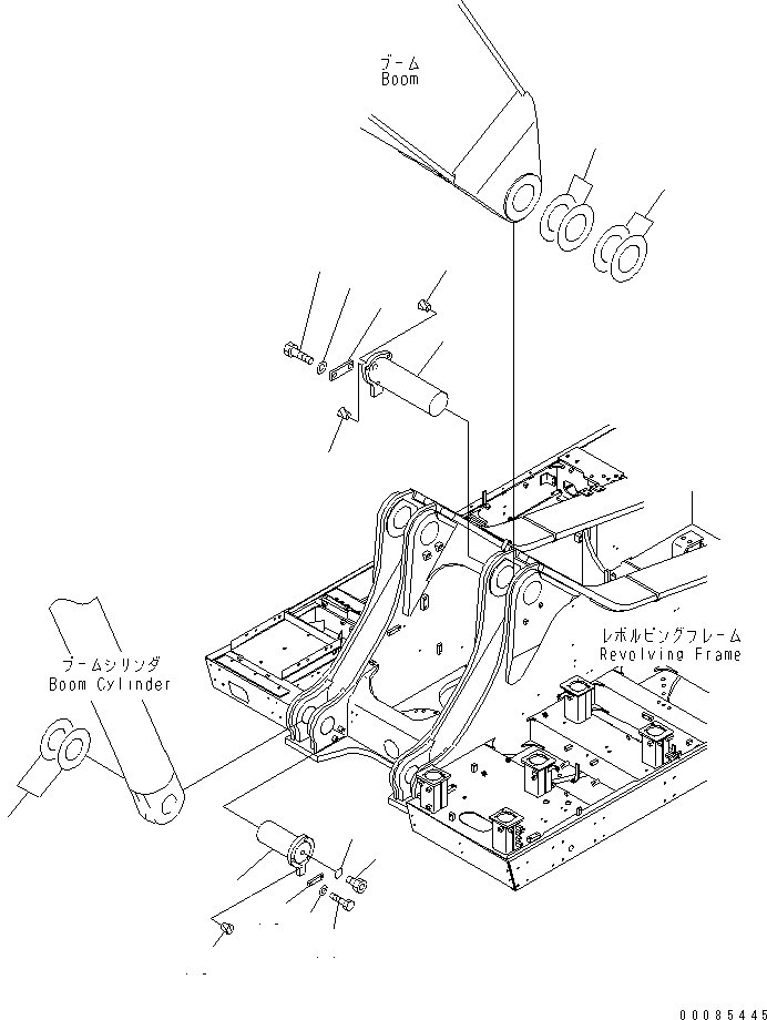 Excavators Komatsu / PC1250-8R S/N 35001-35200 (EGR-LESS)(pc12504c) / BOOM FOOT PIN (AUTO GREASE)(#35005-)(210080 : J1310-01A1A)