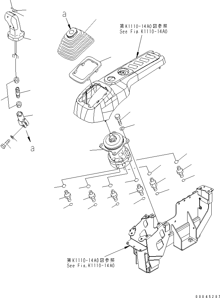 Excavators Komatsu / PC1250-8R S/N 35001-35200 (EGR-LESS)(pc12504c) / FLOOR FRAME (LEVER AND VALVE) (R.H.) (FOR LOADER)(#35001-)(240780 : K1110-13A3)