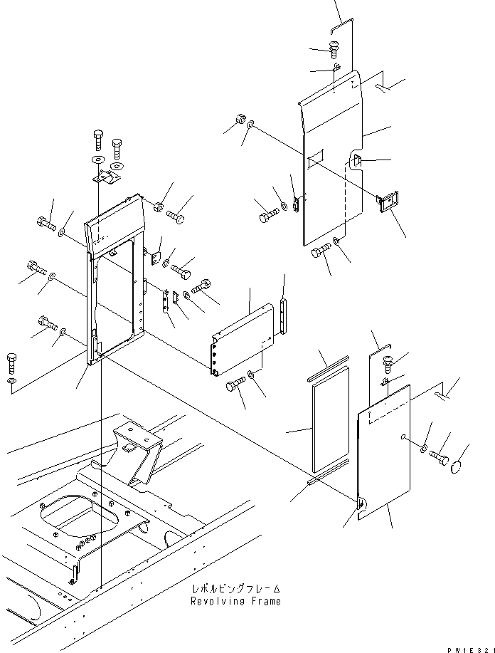 Excavators Komatsu / PC1250-8R S/N 35001-35200 (EGR-LESS)(pc12504c) / LEFT SIDE COVER (FRONT SIDE)(#35001-)(270070 : M1130-02A0)
