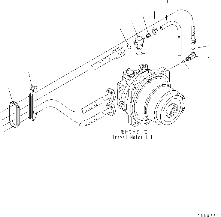 Excavators Komatsu / PC1250-8R S/N 35001-35200 (EGR-LESS)(pc12504c) / TRACK FRAME (TRAVEL PIPING) (MOTOR SIDE) (L.H.)(#35050-)(360230 : R1120-10A0A)