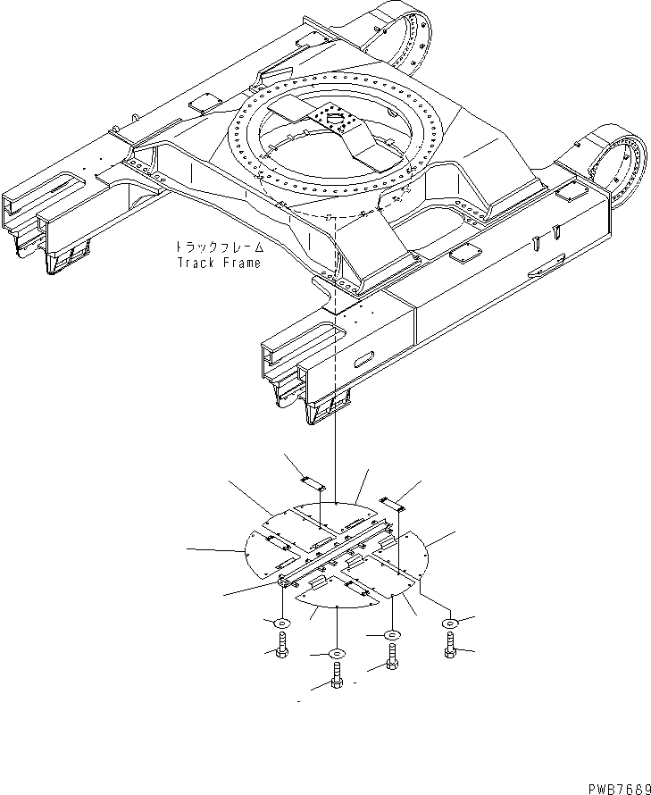 Excavators Komatsu / PC1250-8R S/N 35001-35200 (EGR-LESS)(pc12504c) / TRACK FRAME UNDER COVER(#35001-)(360430 : R1140-01A0)