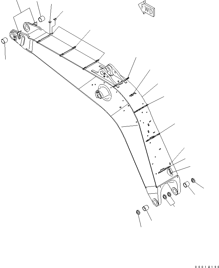 Excavators Komatsu / PC1250-8R S/N 35001-35200 (EGR-LESS)(pc12504c) / BOOM (9.1M) (FOR BACKHOE)(#35001-)(390010 : T1110-01A1)