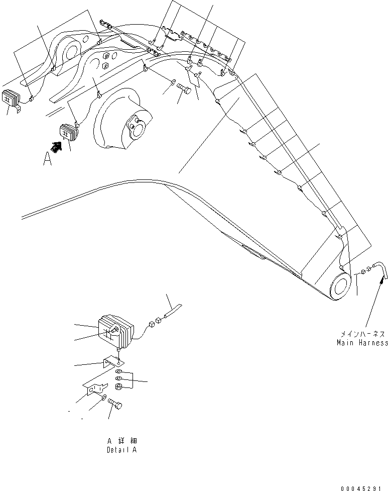Excavators Komatsu / PC1250-8R S/N 35001-35200 (EGR-LESS)(pc12504c) / BOOM (9.1M) (WORKING LAMP) (FOR BACKHOE)(#35001-)(390050 : T1110-04A1)