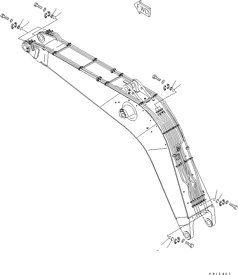 Excavators Komatsu / PC1250-8R S/N 35001-35200 (EGR-LESS)(pc12504c) / BOOM (BLIND PARTS) (FOR BACKHOE)(#35001-)(390110 : T1110-10A0)