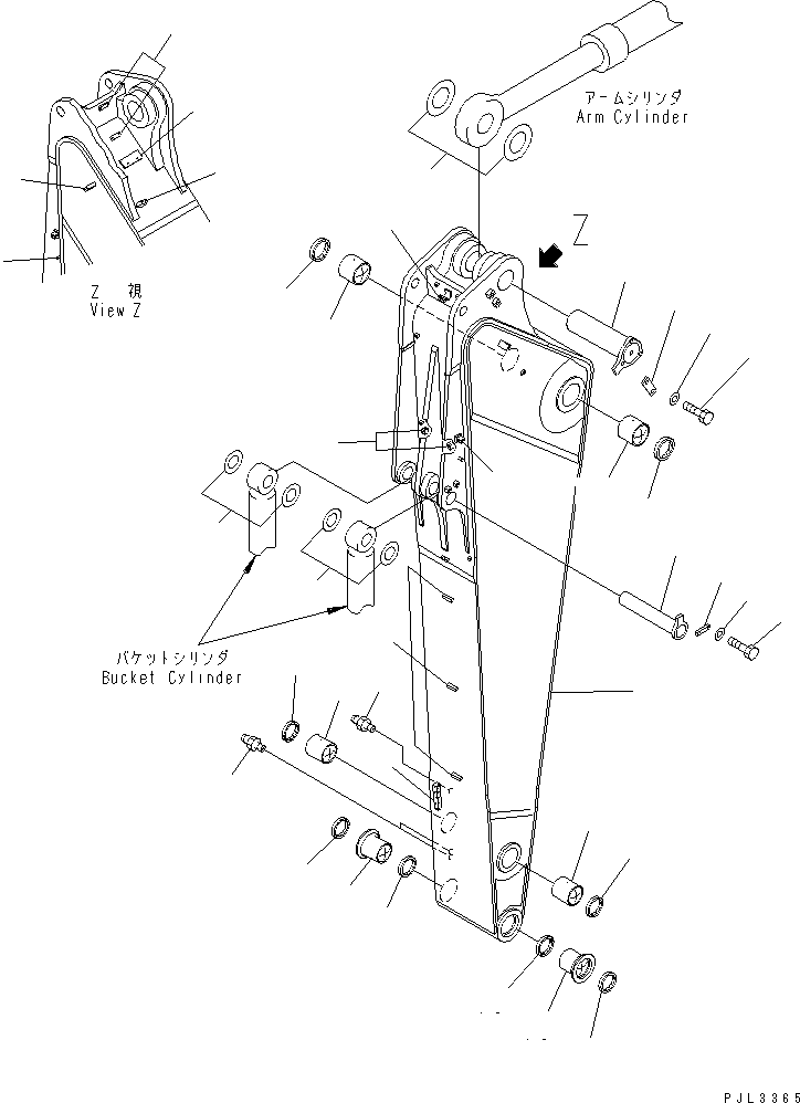 Excavators Komatsu / PC1250-8R S/N 35001-35200 (EGR-LESS)(pc12504c) / ARM (4.5M) (FOR BACKHOE) (AUTO GREASE)(#35001-)(390220 : T1210-01B1)