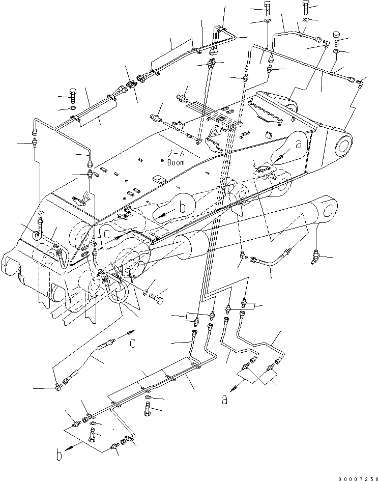 Excavators Komatsu / PC1250-8R S/N 35001-35200 (EGR-LESS)(pc12504c) / WORK EQUIPMENT (BOOM LUBRICATION) (FOR LOADER)(#35001-)(390360 : T1310-02A0)