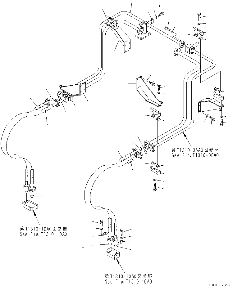 Excavators Komatsu / PC1250-8R S/N 35001-35200 (EGR-LESS)(pc12504c) / WORK EQUIPMENT (PIPING) (BUCKET CYL. LINES) (2/2) (FOR LOADER)(#35001-)(390410 : T1310-07A0)