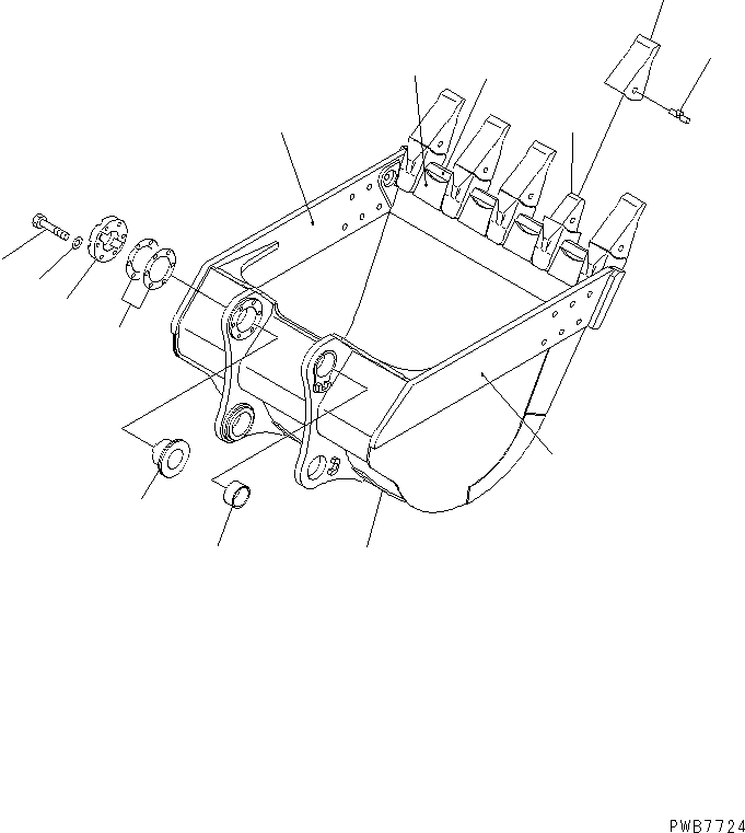 Excavators Komatsu / PC1250-8R S/N 35001-35200 (EGR-LESS)(pc12504c) / BUCKET 5.0M3 ? 2050MM (HORIZONTAL PIN TYPE)(#35001-)(390550 : T1510-01A0)