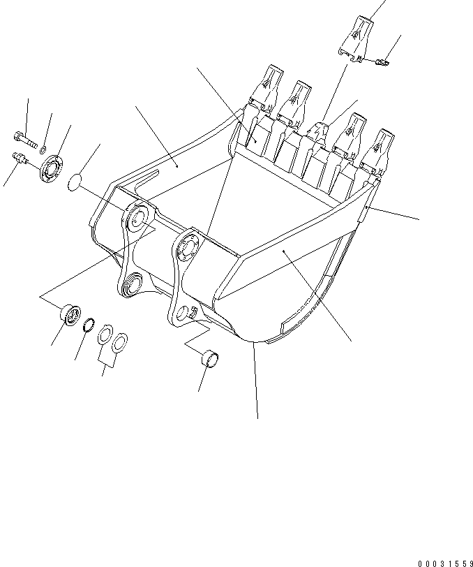 Excavators Komatsu / PC1250-8R S/N 35001-35200 (EGR-LESS)(pc12504c) / BUCKET 5.0M3 ? 2040MM (VERTICAL PIN TYPE) (FOR LIMESTONE)(#35001-)(390590 : T1510-01A5)